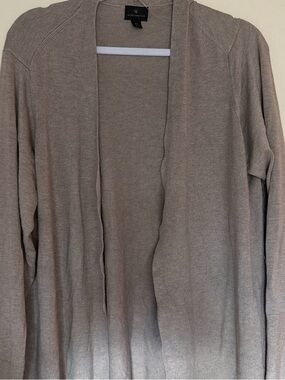 Worthington Taupe Open-Front Lightweight Cardigan